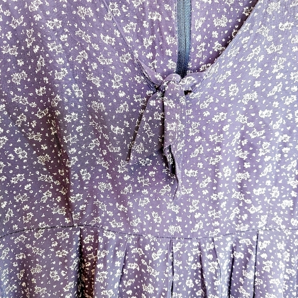 Vintage California Cover Y2K Babydoll Dress Navy Blue Floral Made in the USA - Picture 5 of 9